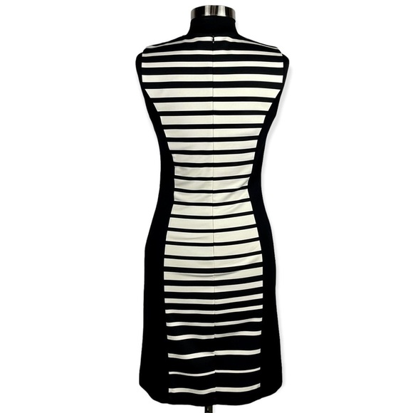J. MCLAUGHLIN JOSIE SLEEVELESS STRIPED STRETCH SHEATH DRESS - Picture 3 of 12
